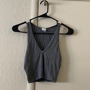 V-neck Ribbed Crop Top